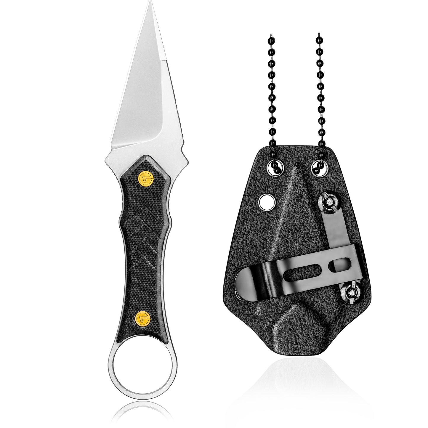 LOTHAR PORCUPINE 2.46" 14C28N Fixed Blade Neck Knife