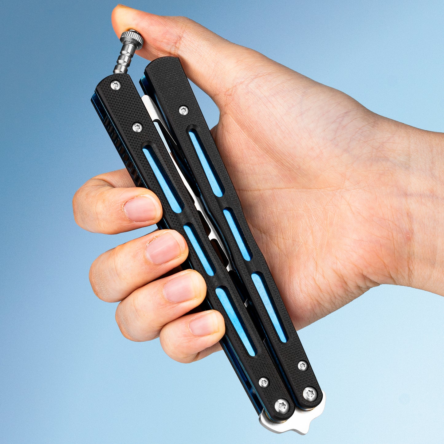 Butterfly Balisong Trainer for Practicing Flipping, Blunt Practice, No Edge Tool,Lightweight,Public-Friendly Metal Trainer