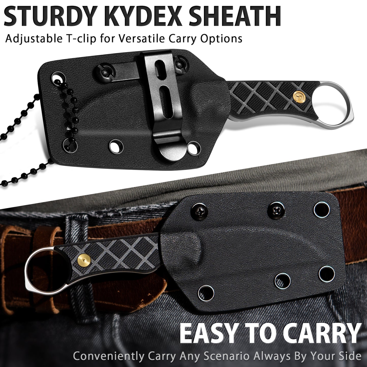 LOTHAR BEAVER 2.5" 14C28N Fixed Blade Small EDC Neck Knife
