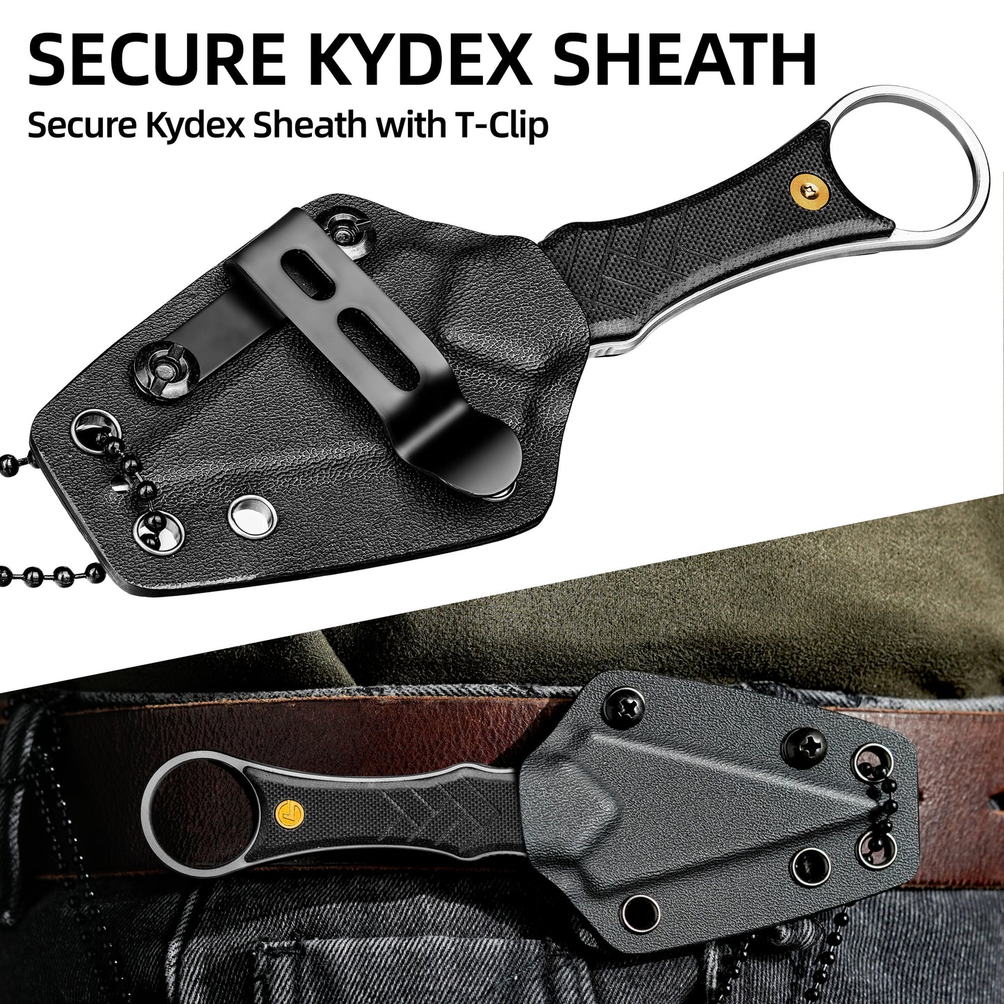 LOTHAR PORCUPINE 2.46" 14C28N Fixed Blade Neck Knife