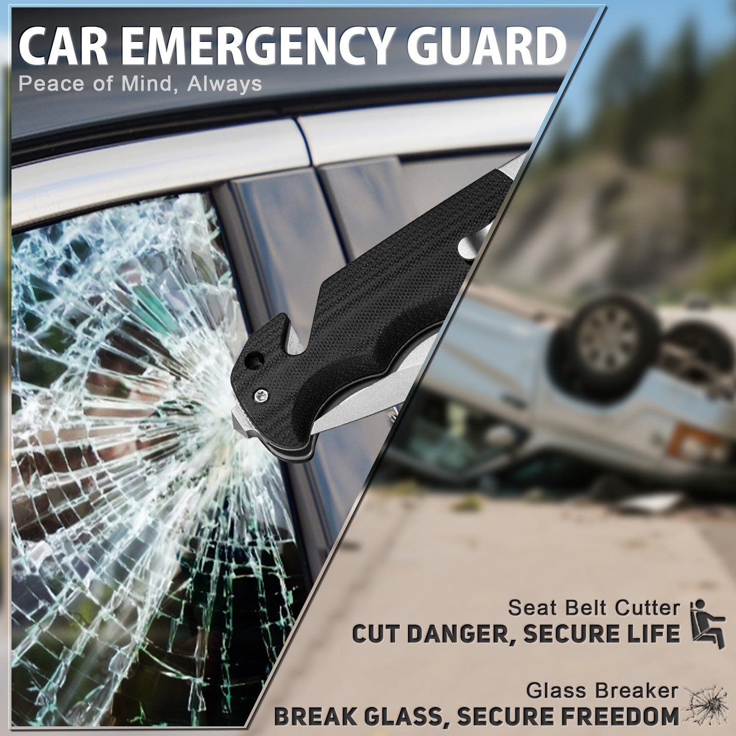 LOTHAR Taschenmesser für Herren, AUS-8 Stahl Klappmesser mit Clip, Scharfes Taktisches Messer mit G10 Griff, Glasbrecher, Sicherheitsgurtschneider, Safe Liner Lock, EDC Coole Überlebensmesser Geschenkideen für Ihn