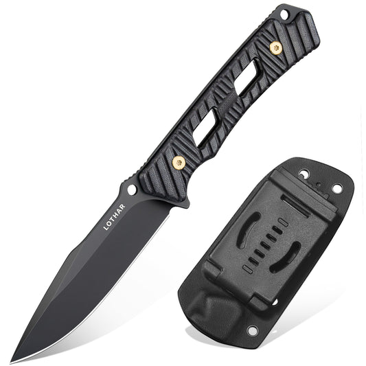 LOTHAR KA52 D2 Steel Small EDC Fixed Blade Survival Hunting Knife with G10 handle