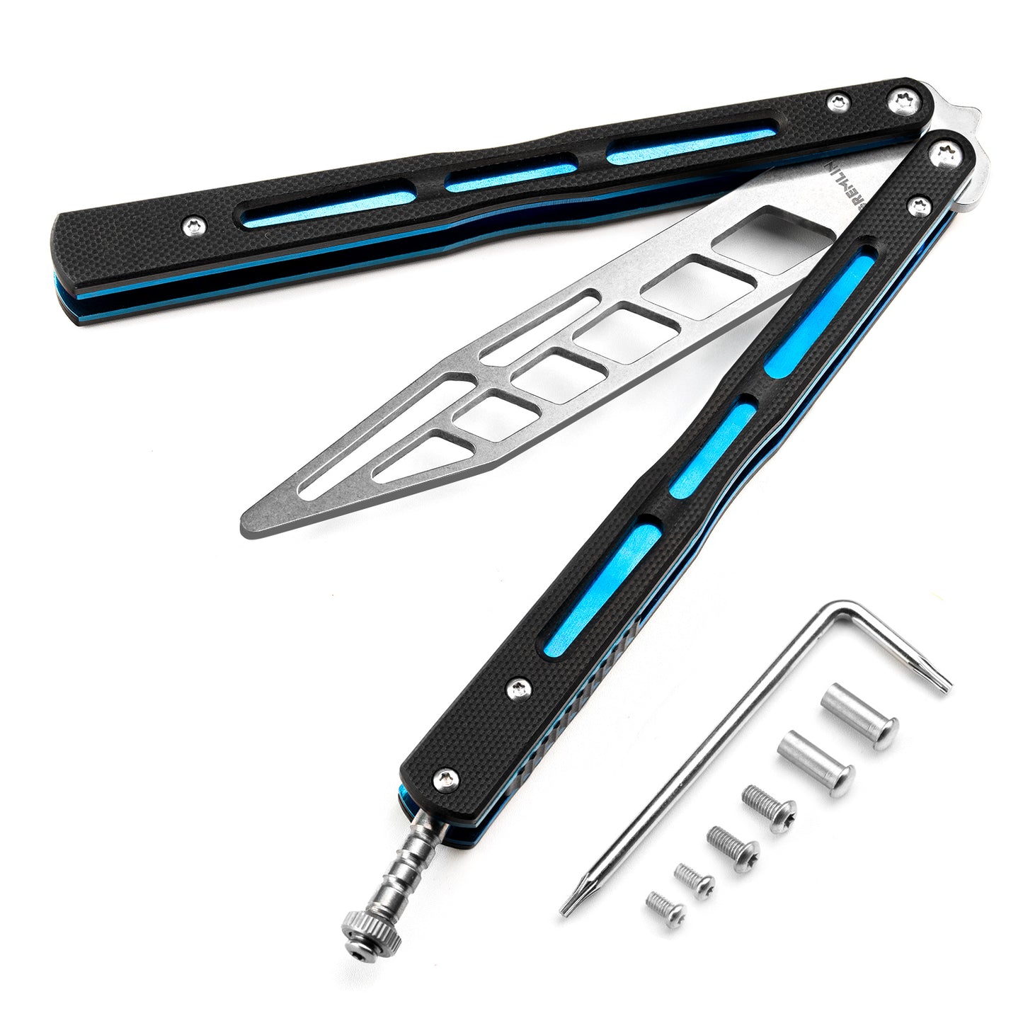 Butterfly Balisong Trainer for Practicing Flipping, Blunt Practice, No Edge Tool，Lightweight，Public-Friendly Metal Trainer