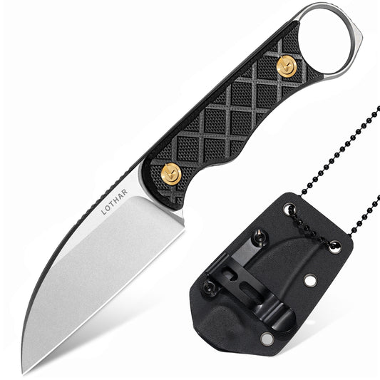 LOTHAR BEAVER Fixed Blade Knife，2.5" 14C28N Small EDC Neck Knife