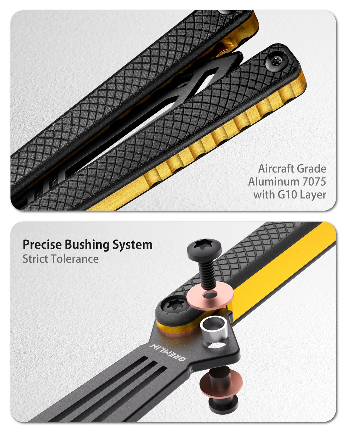 Butterfly Balisong Trainer for Practicing Flipping, Blunt Practice, No Edge Tool，Lightweight，Public-Friendly Metal Trainer