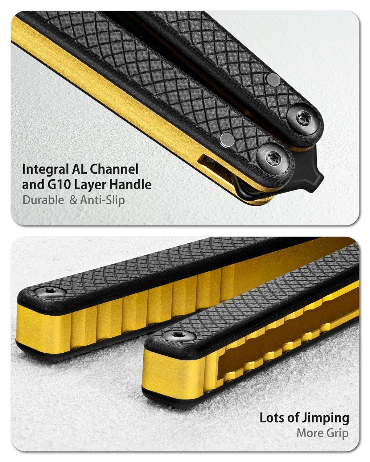 Butterfly Balisong Trainer for Practicing Flipping, Blunt Practice, No Edge Tool，Lightweight，Public-Friendly Metal Trainer