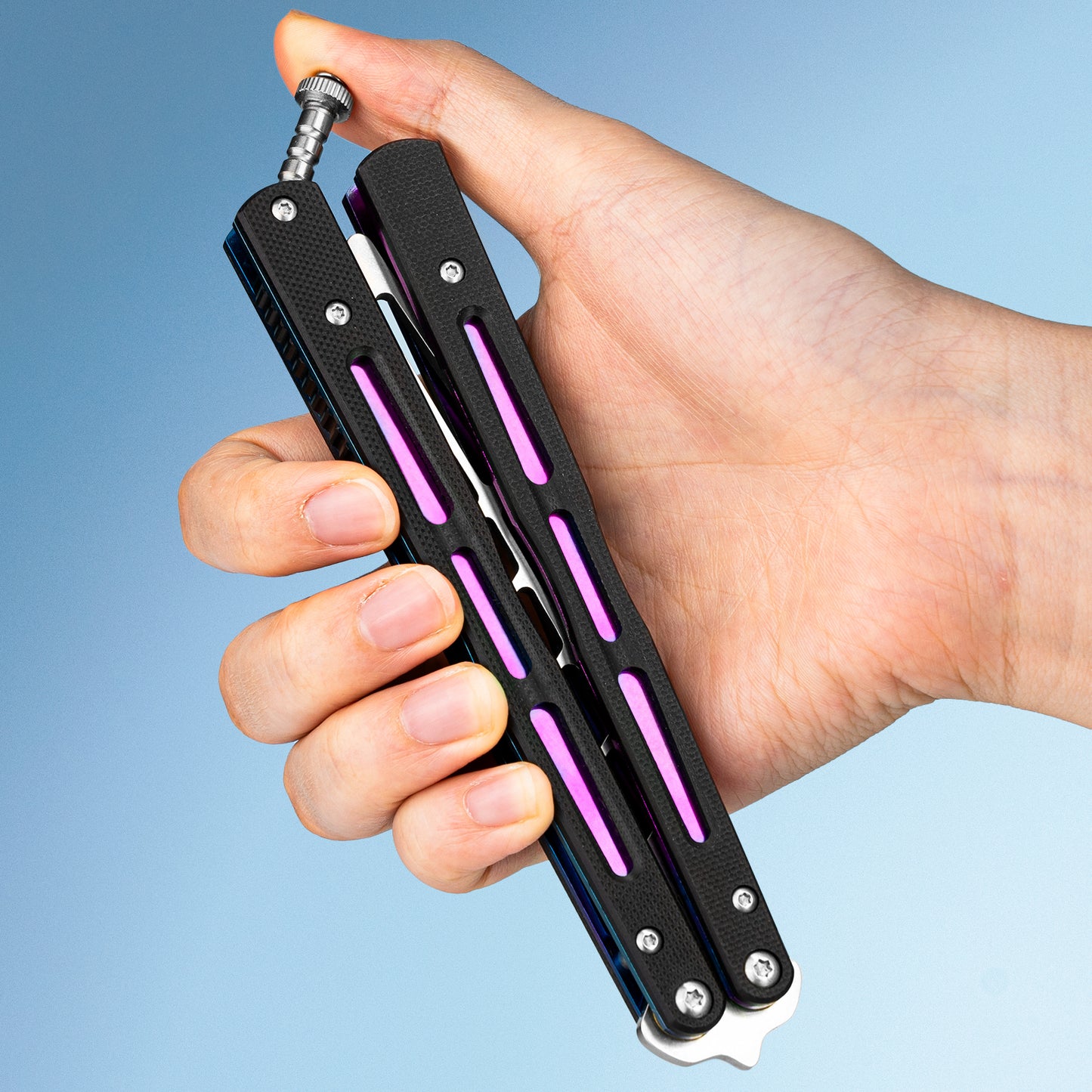Butterfly Balisong Trainer for Practicing Flipping, Blunt Practice, No Edge Tool，Lightweight，Public-Friendly Metal Trainer