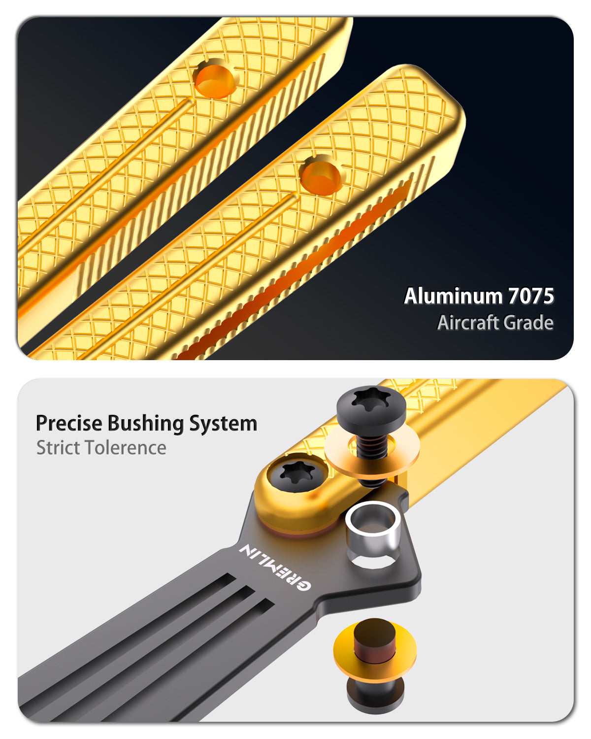 Butterfly Balisong Trainer for Practicing Flipping, Blunt Practice, No Edge Tool，Lightweight，Public-Friendly Metal Trainer