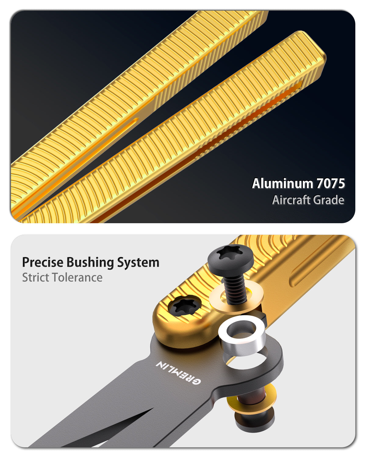 Butterfly Balisong Trainer for Practicing Flipping, Blunt Practice, No Edge Tool，Lightweight，Public-Friendly Metal Trainer