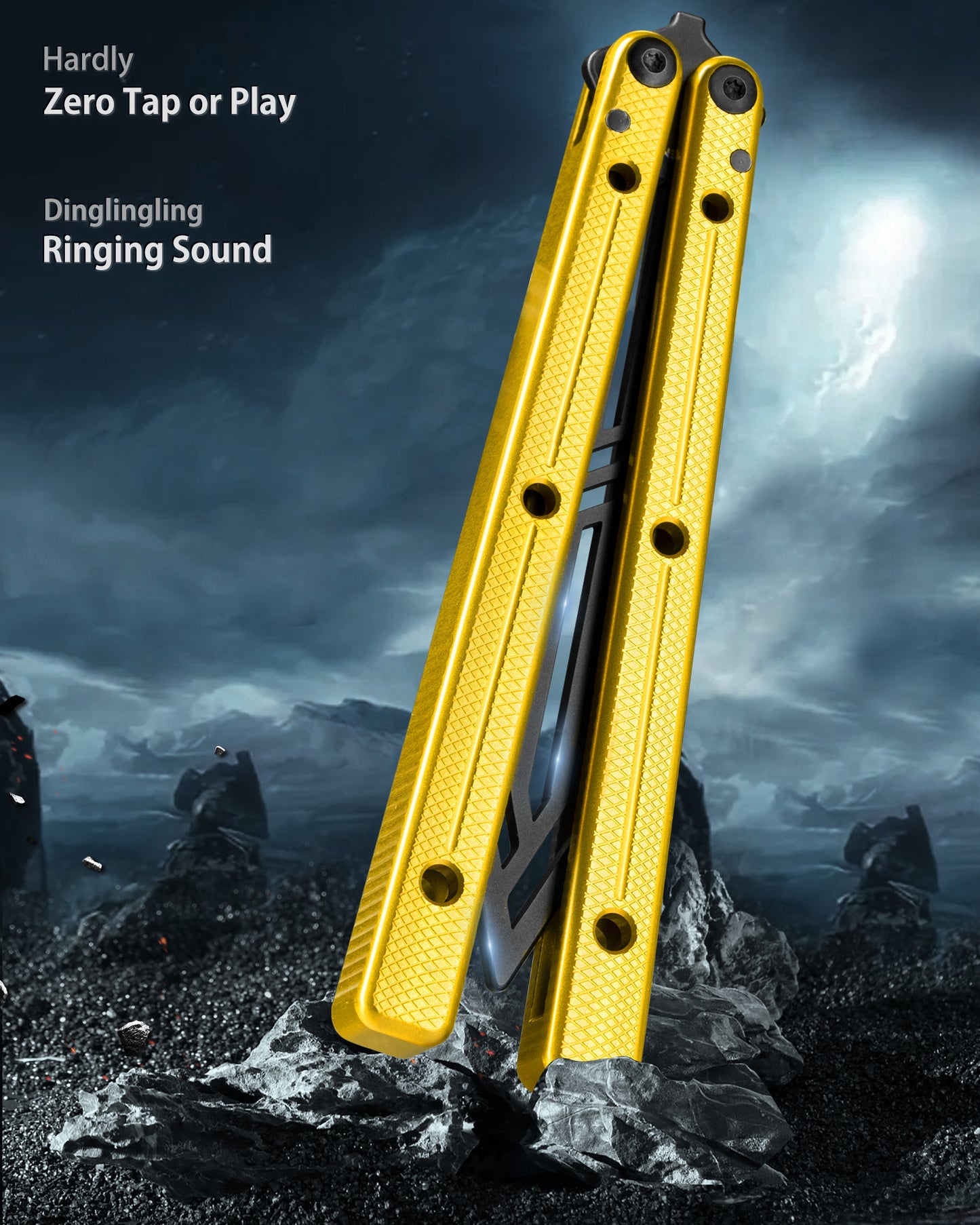 Butterfly Balisong Trainer for Practicing Flipping, Blunt Practice, No Edge Tool，Lightweight，Public-Friendly Metal Trainer