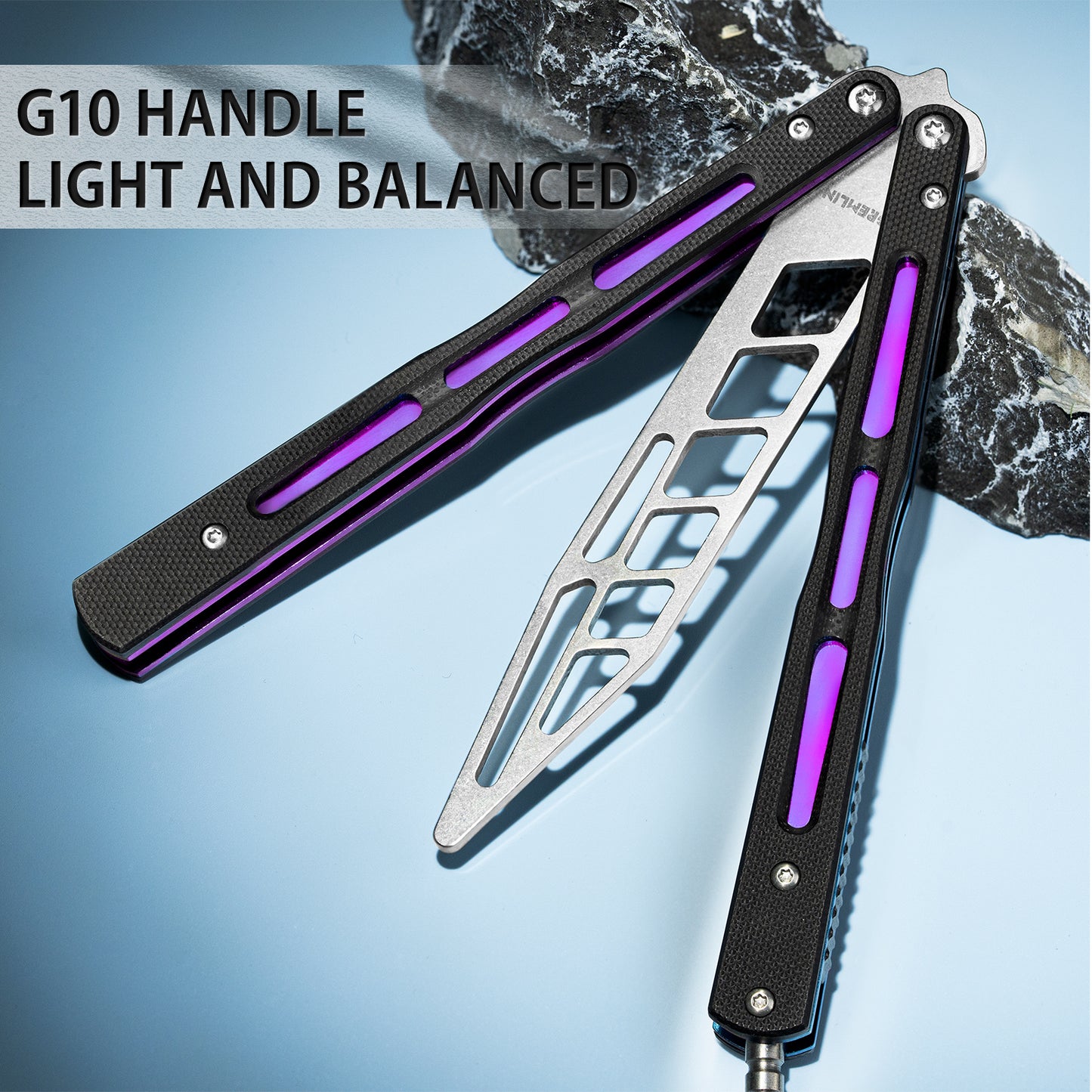 Butterfly Balisong Trainer for Practicing Flipping, Blunt Practice, No Edge Tool，Lightweight，Public-Friendly Metal Trainer