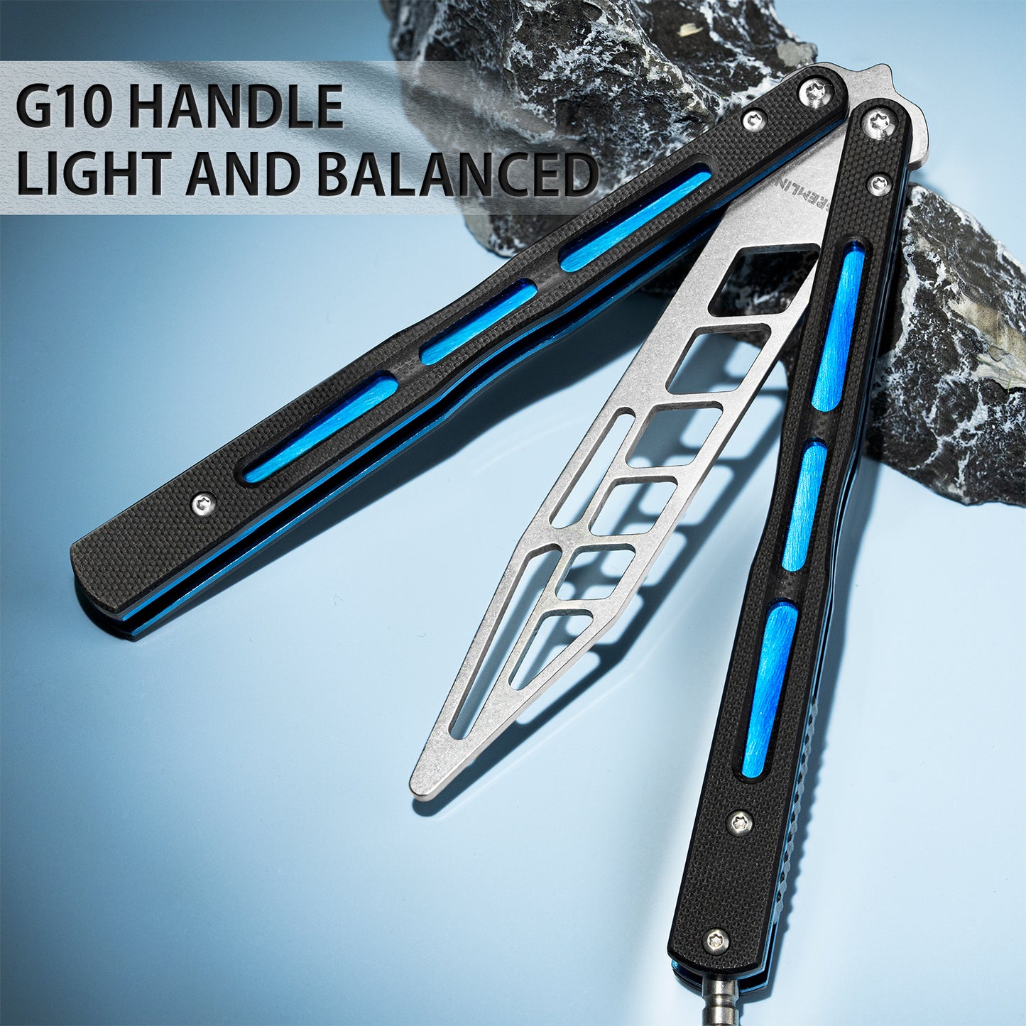 Butterfly Balisong Trainer for Practicing Flipping, Blunt Practice, No Edge Tool，Lightweight，Public-Friendly Metal Trainer