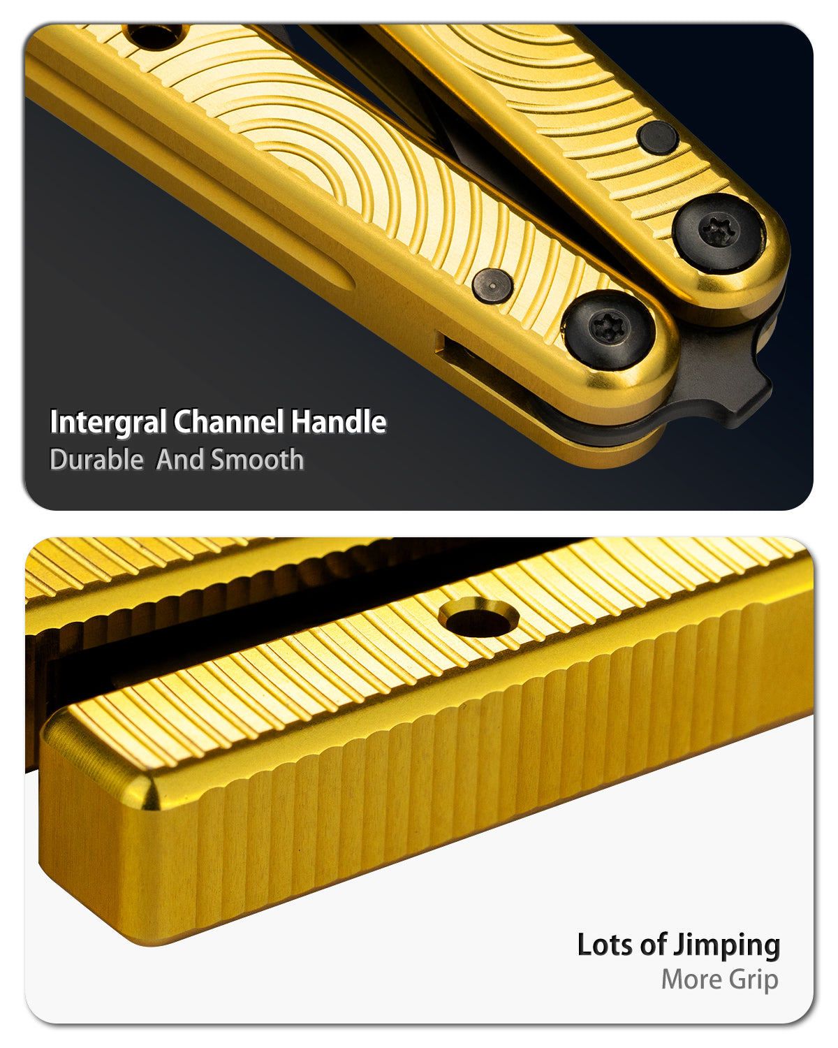 Butterfly Balisong Trainer for Practicing Flipping, Blunt Practice, No Edge Tool，Lightweight，Public-Friendly Metal Trainer