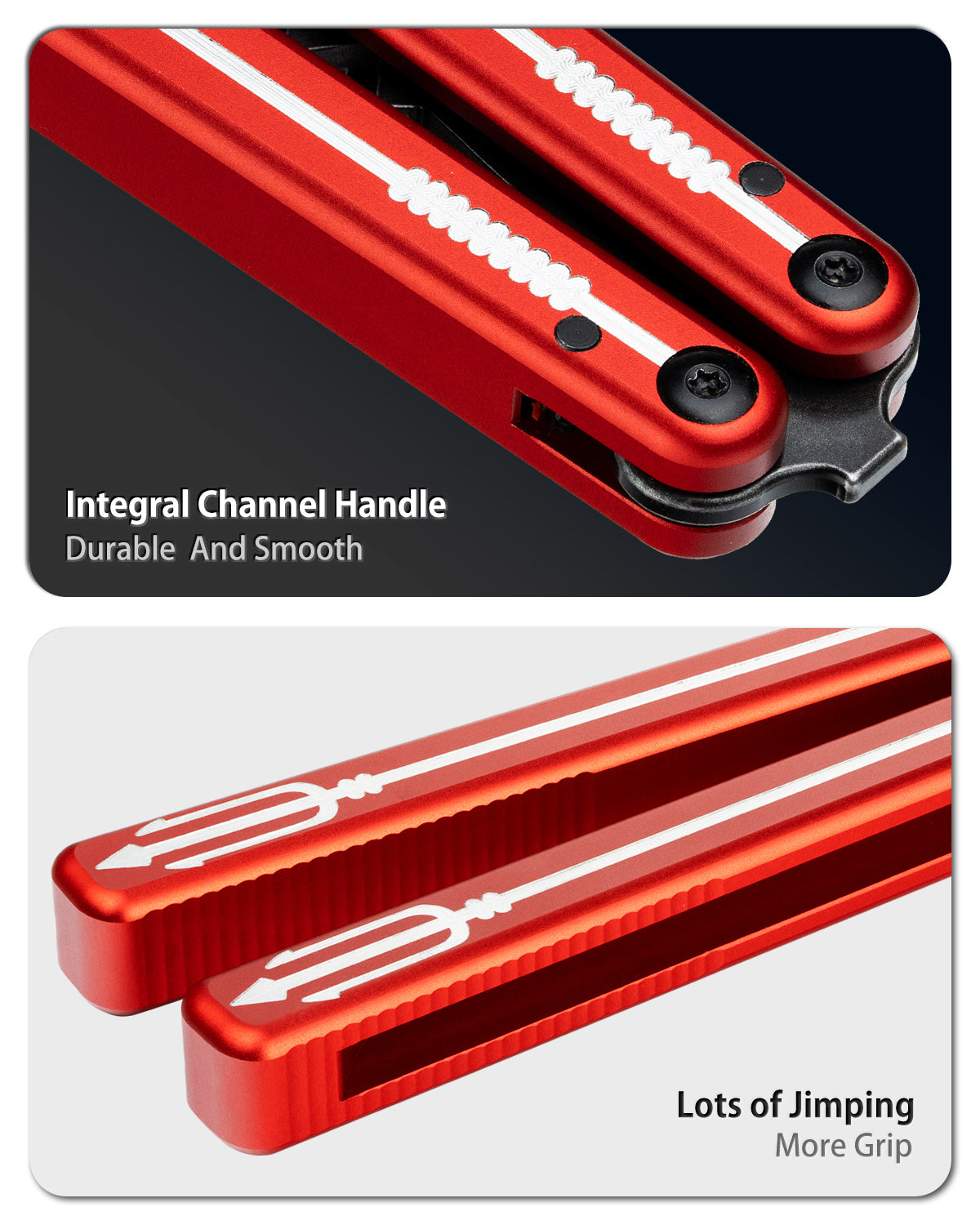 Butterfly Balisong Trainer for Practicing Flipping, Blunt Practice, No Edge Tool，Lightweight，Public-Friendly Metal Trainer