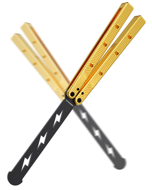 Butterfly Balisong Trainer for Practicing Flipping, Blunt Practice, No Edge Tool，Lightweight，Public-Friendly Metal Trainer