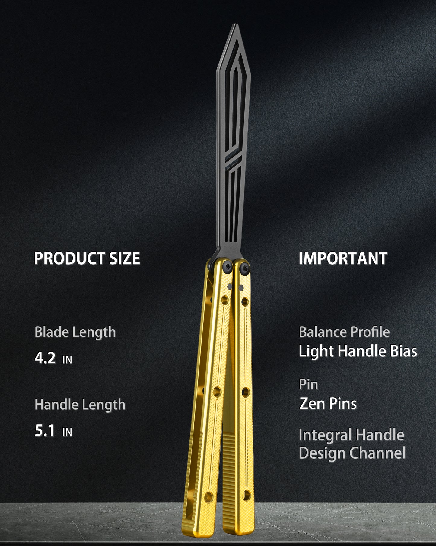 Butterfly Balisong Trainer for Practicing Flipping, Blunt Practice, No Edge Tool，Lightweight，Public-Friendly Metal Trainer