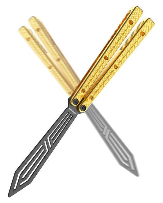 Butterfly Balisong Trainer for Practicing Flipping, Blunt Practice, No Edge Tool，Lightweight，Public-Friendly Metal Trainer