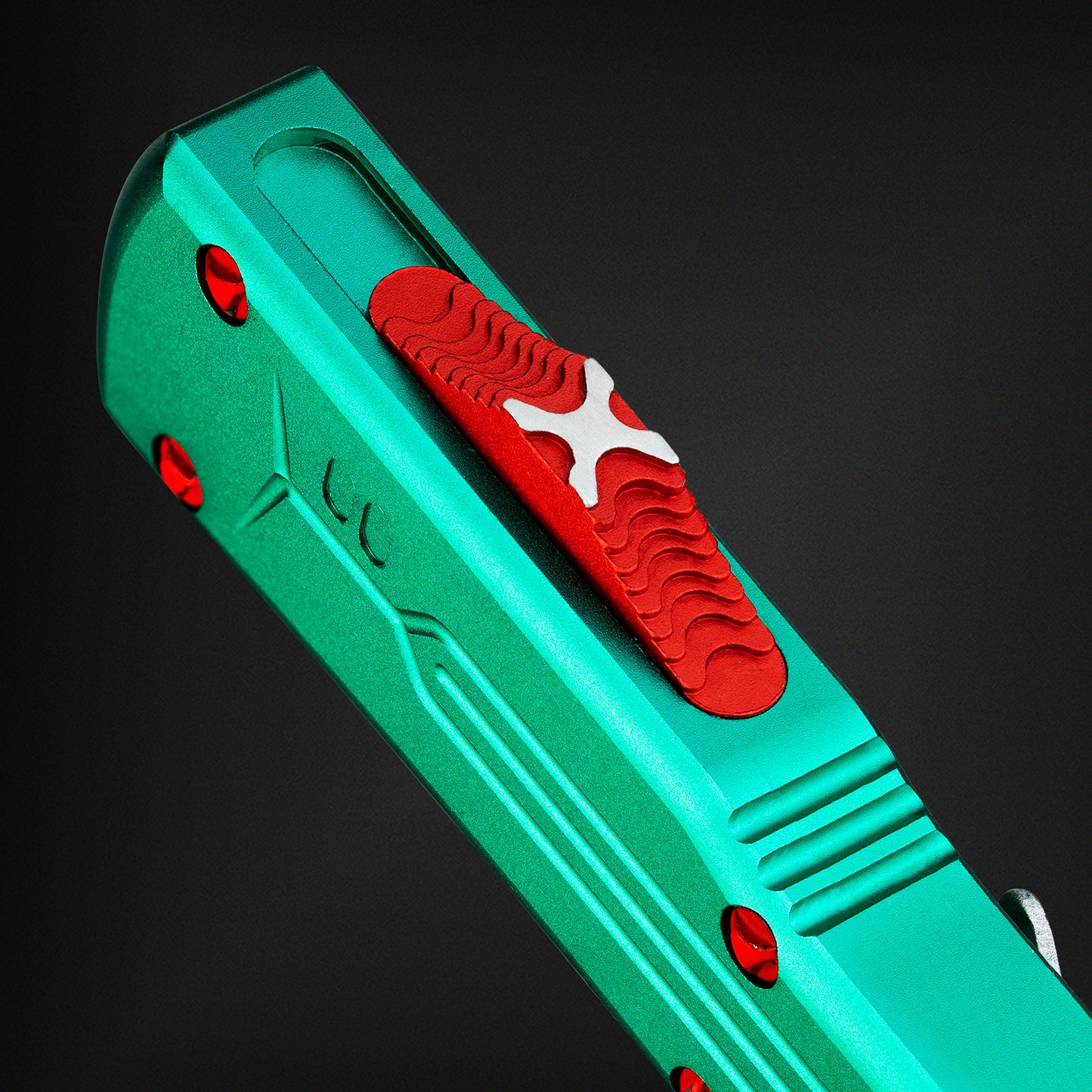 LOTHAR Hunter 3.5" D2 Steel Button Lock Tactical Pocket Knife with Aluminum Handle