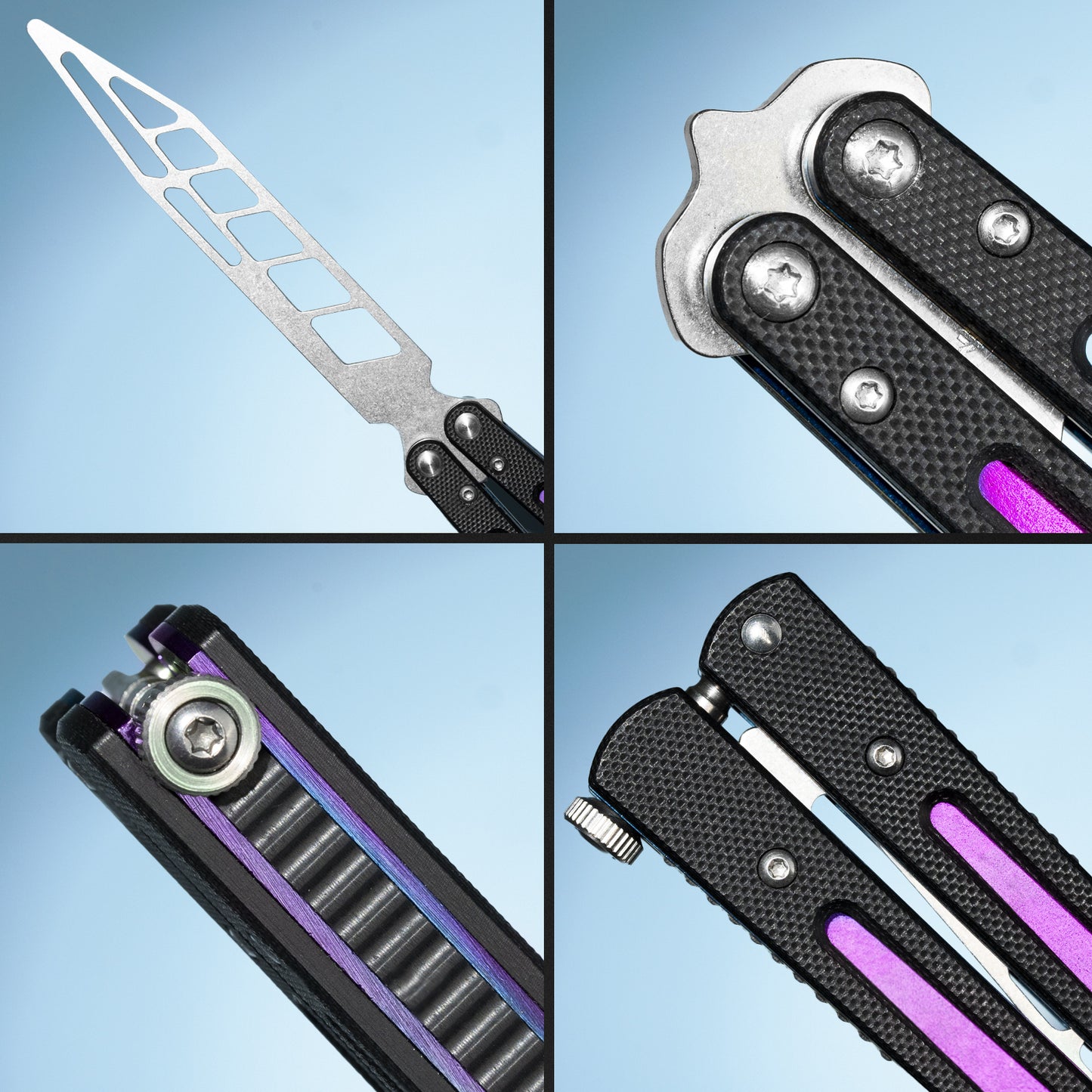 Butterfly Balisong Trainer for Practicing Flipping, Blunt Practice, No Edge Tool，Lightweight，Public-Friendly Metal Trainer