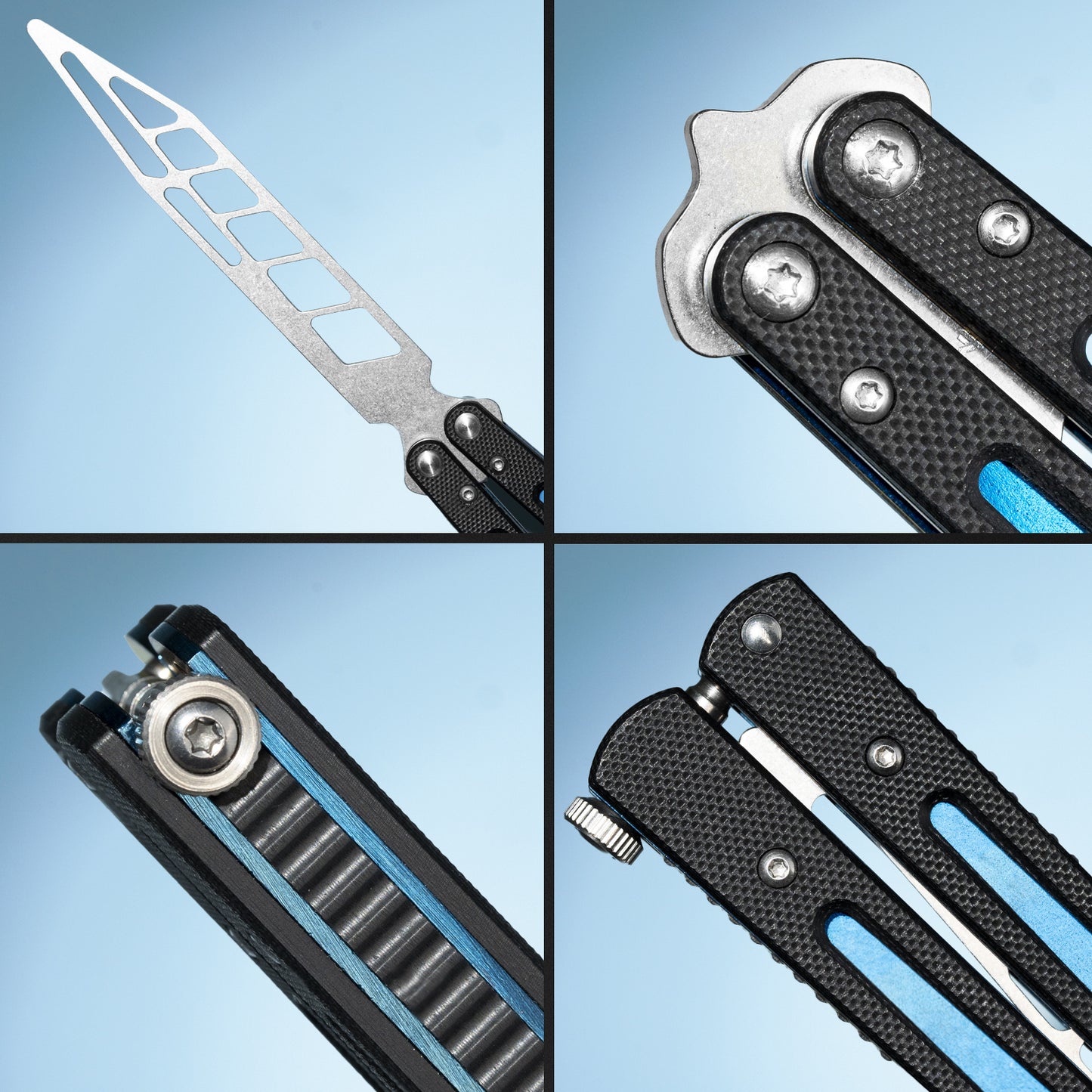 Butterfly Balisong Trainer for Practicing Flipping, Blunt Practice, No Edge Tool，Lightweight，Public-Friendly Metal Trainer