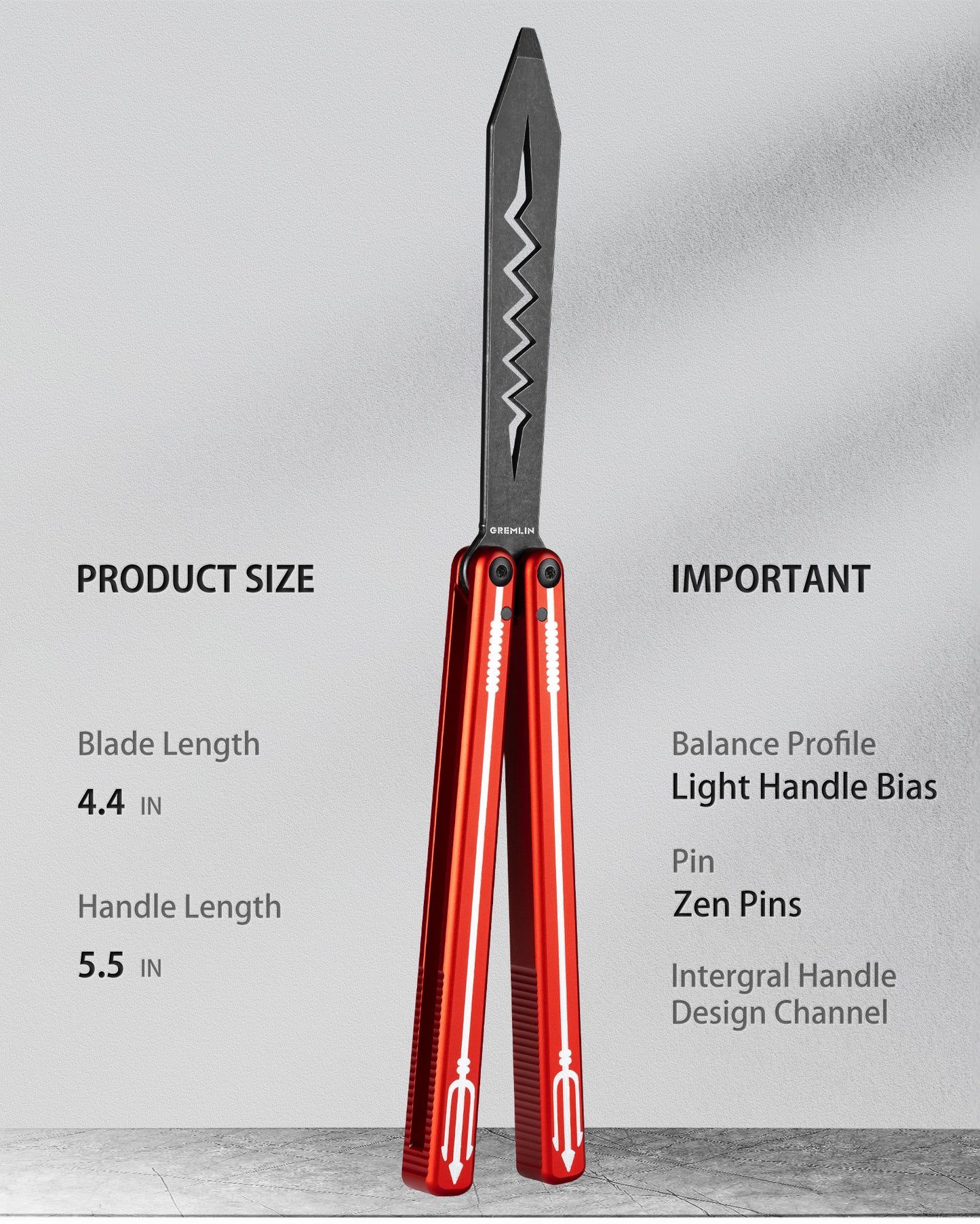 Butterfly Balisong Trainer for Practicing Flipping, Blunt Practice, No Edge Tool，Lightweight，Public-Friendly Metal Trainer