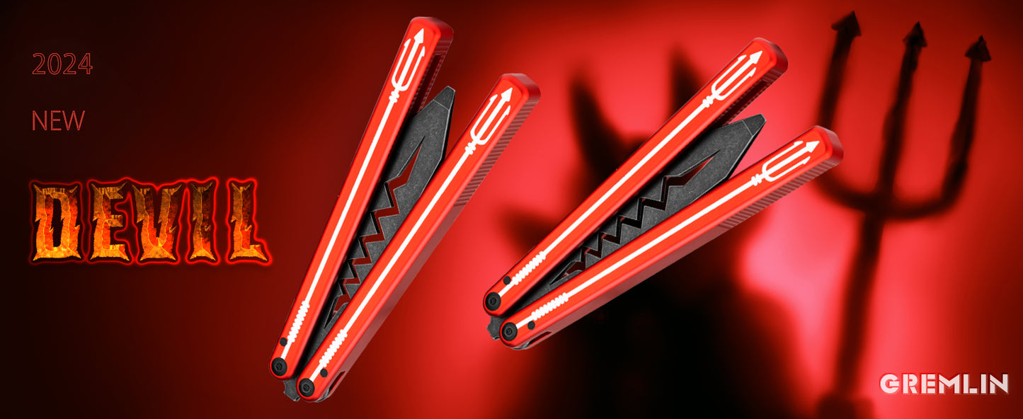 Butterfly Balisong Trainer for Practicing Flipping, Blunt Practice, No Edge Tool，Lightweight，Public-Friendly Metal Trainer