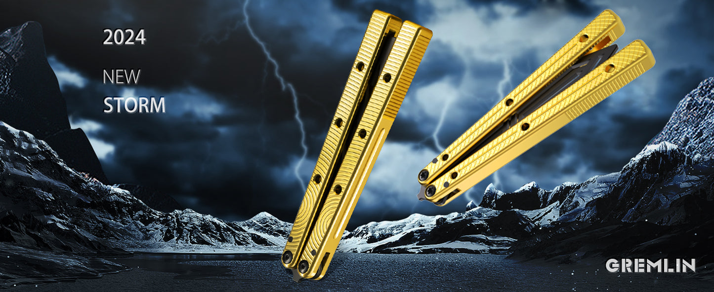 Butterfly Balisong Trainer for Practicing Flipping, Blunt Practice, No Edge Tool，Lightweight，Public-Friendly Metal Trainer