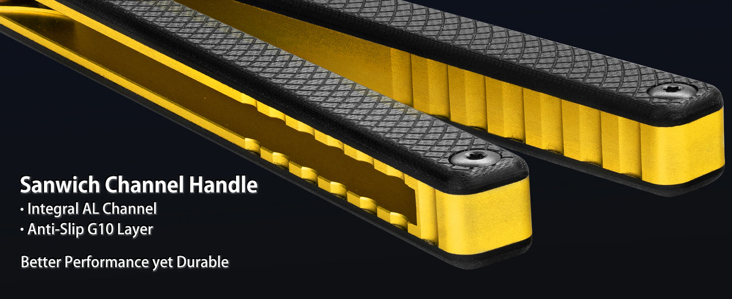 Butterfly Balisong Trainer for Practicing Flipping, Blunt Practice, No Edge Tool，Lightweight，Public-Friendly Metal Trainer