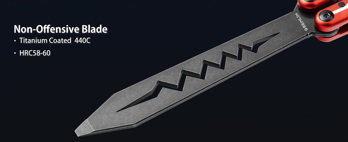 Butterfly Balisong Trainer for Practicing Flipping, Blunt Practice, No Edge Tool，Lightweight，Public-Friendly Metal Trainer