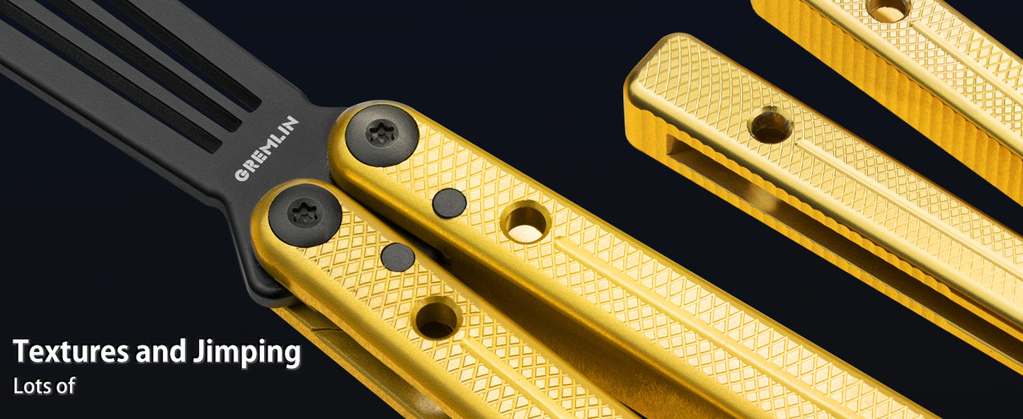 Butterfly Balisong Trainer for Practicing Flipping, Blunt Practice, No Edge Tool，Lightweight，Public-Friendly Metal Trainer