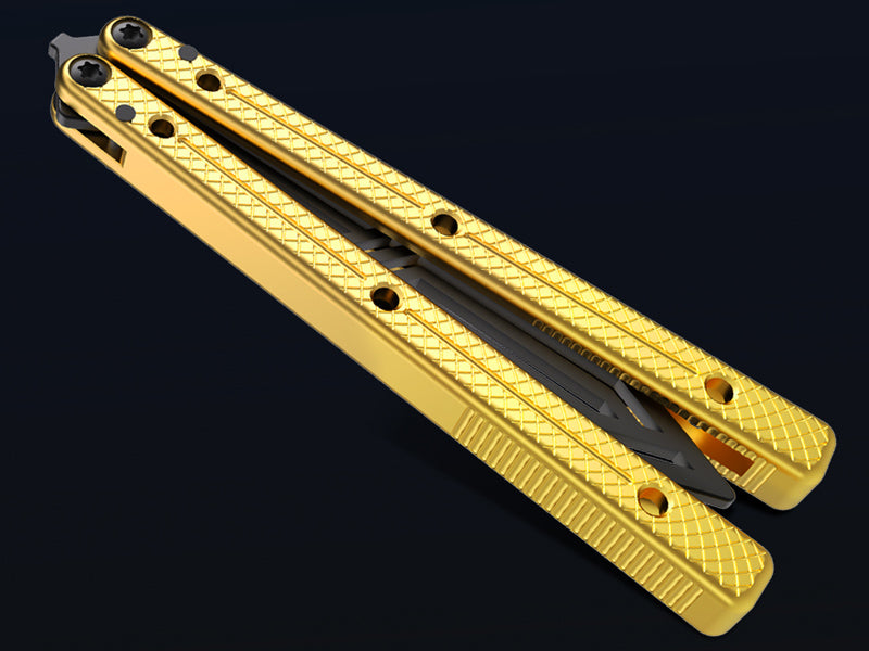 Butterfly Balisong Trainer for Practicing Flipping, Blunt Practice, No Edge Tool，Lightweight，Public-Friendly Metal Trainer
