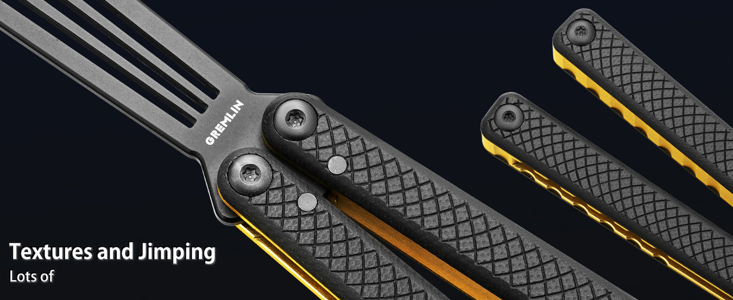 Butterfly Balisong Trainer for Practicing Flipping, Blunt Practice, No Edge Tool，Lightweight，Public-Friendly Metal Trainer