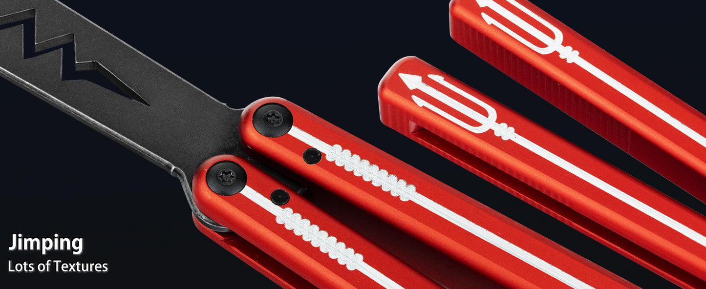 Butterfly Balisong Trainer for Practicing Flipping, Blunt Practice, No Edge Tool，Lightweight，Public-Friendly Metal Trainer