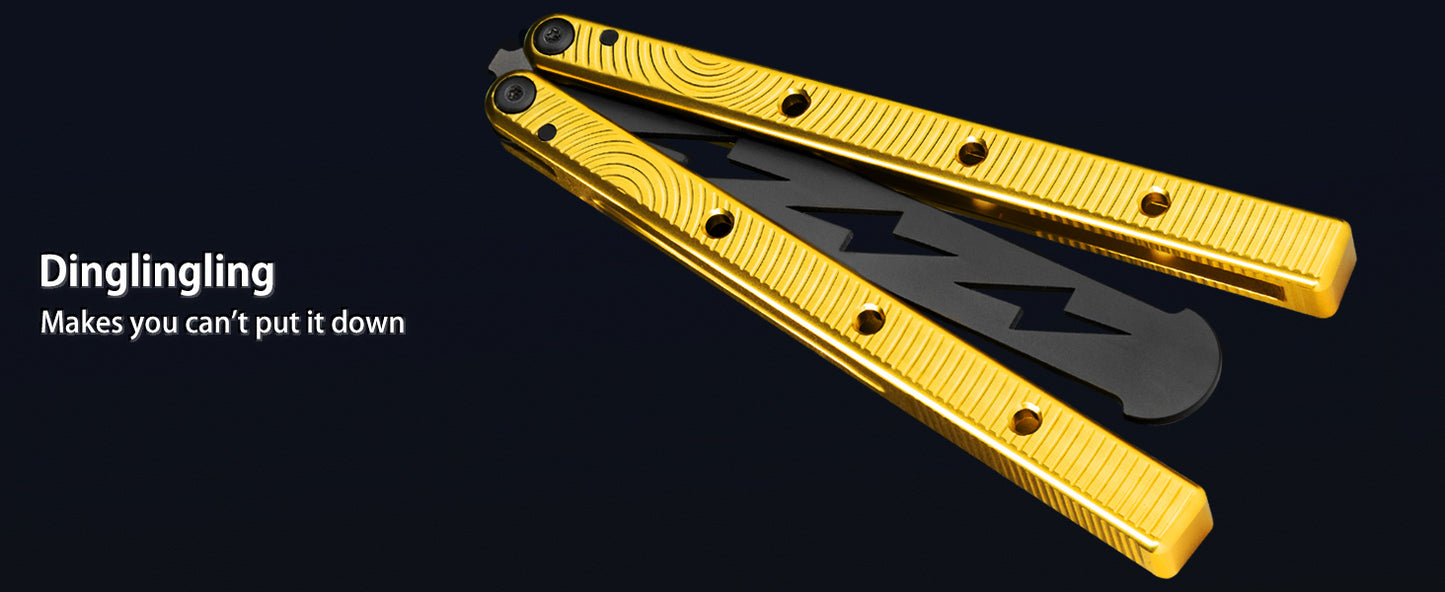 Butterfly Balisong Trainer for Practicing Flipping, Blunt Practice, No Edge Tool，Lightweight，Public-Friendly Metal Trainer