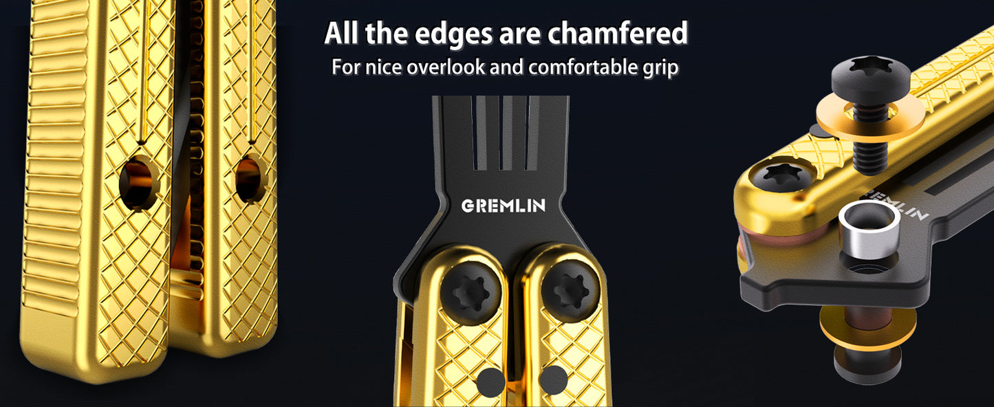 Butterfly Balisong Trainer for Practicing Flipping, Blunt Practice, No Edge Tool，Lightweight，Public-Friendly Metal Trainer