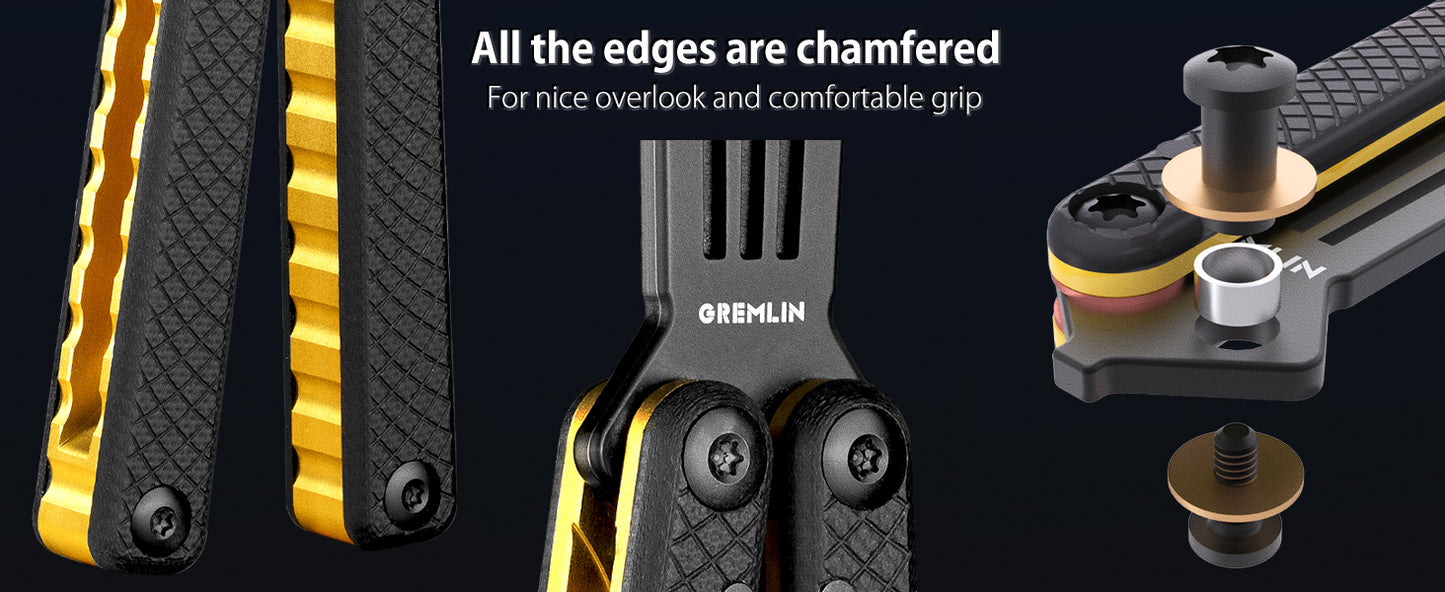 Butterfly Balisong Trainer for Practicing Flipping, Blunt Practice, No Edge Tool，Lightweight，Public-Friendly Metal Trainer