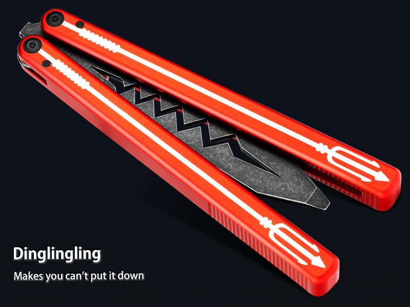Butterfly Balisong Trainer for Practicing Flipping, Blunt Practice, No Edge Tool，Lightweight，Public-Friendly Metal Trainer