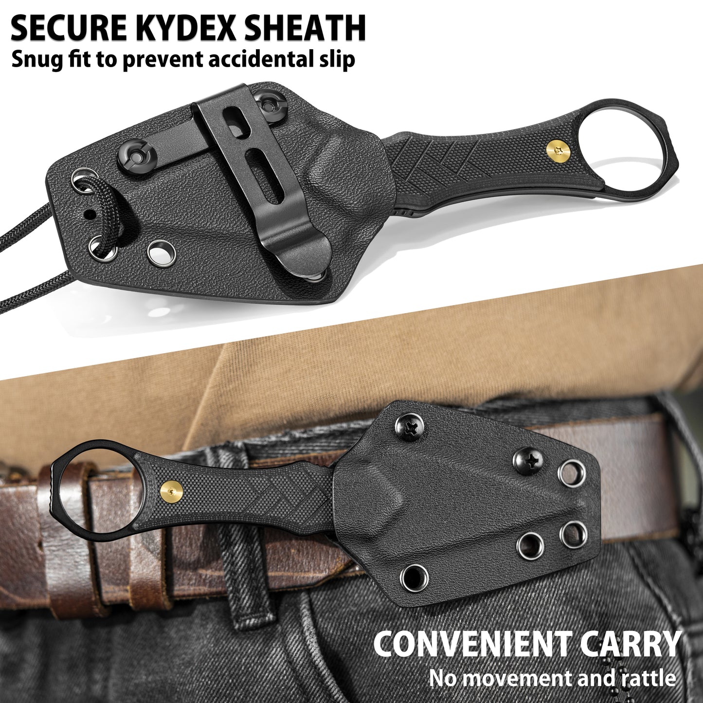 LOTHAR PORCUPINE 2.46" 14C28N Fixed Blade Neck Knife