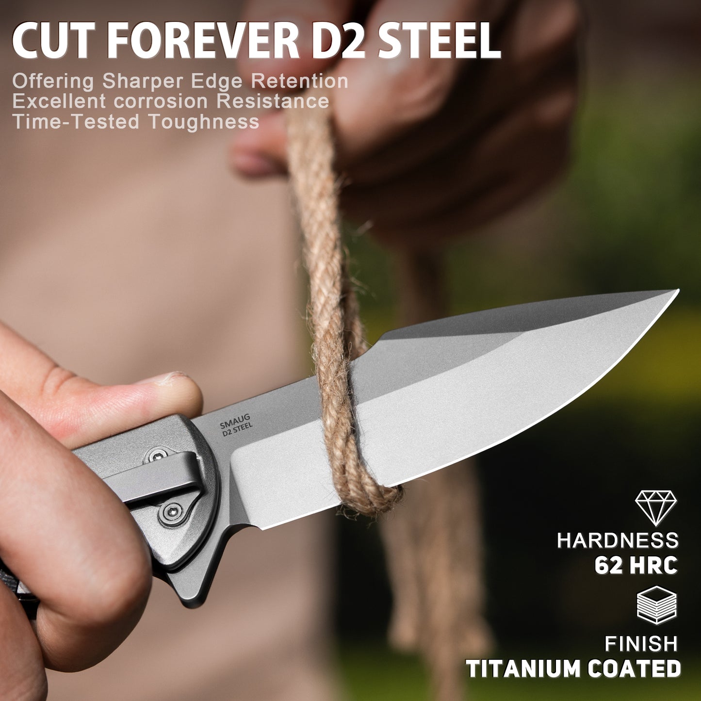 LOTHAR Taschenmesser für Herren, AUS-8 Stahl Klappmesser mit Clip, Scharfes Taktisches Messer mit G10 Griff, Glasbrecher, Sicherheitsgurtschneider, Safe Liner Lock, EDC Coole Überlebensmesser Geschenkideen für Ihn