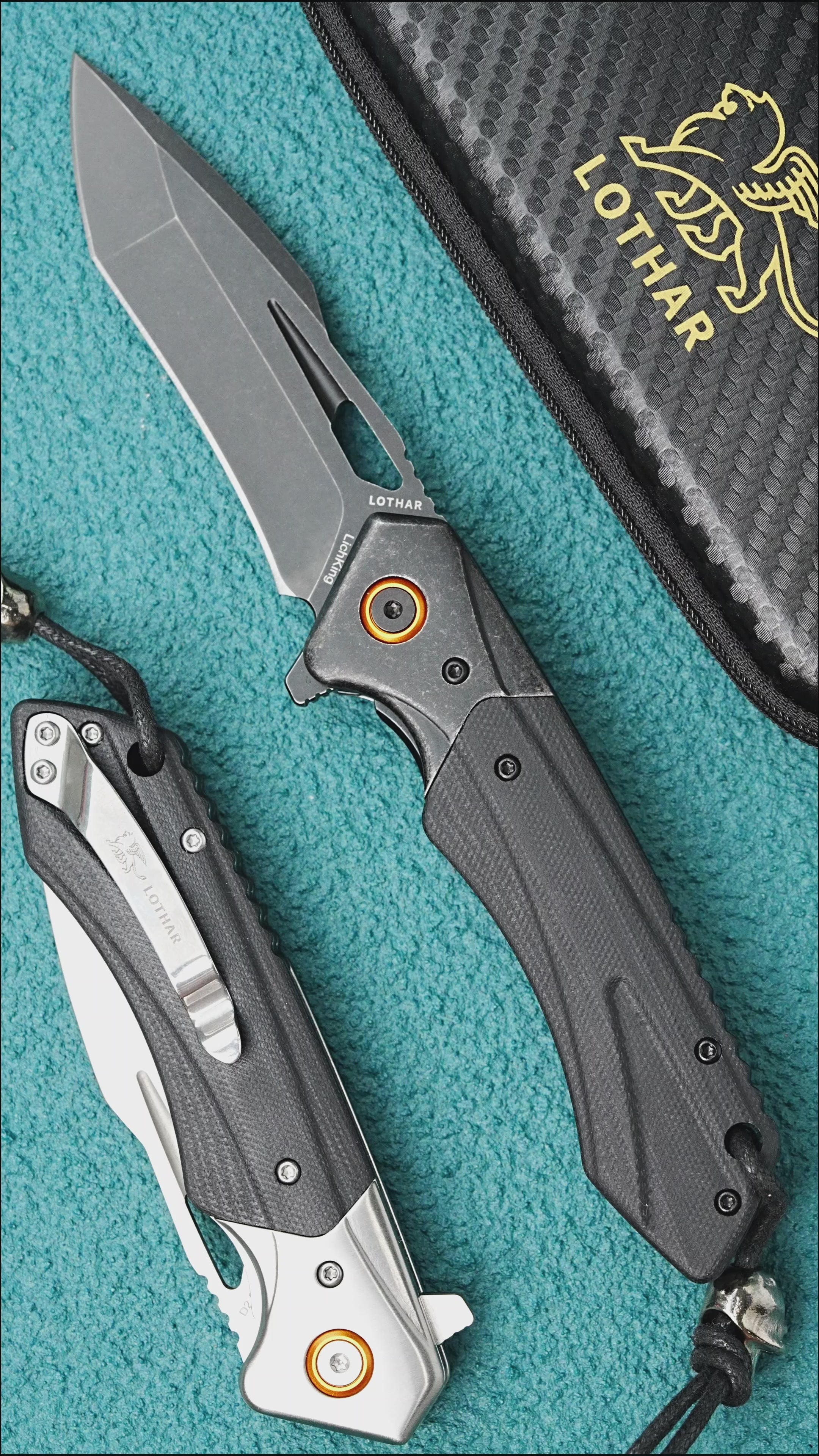 LOTHAR Lich King 3.5'' D2 Steel Blade Folding Pocket Knife with