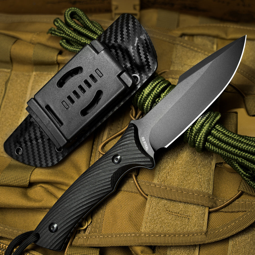 LOTHAR KA52 Survival Knife, 4.5'' D2 Blade Full Tang Fixed Blade Hunti ...