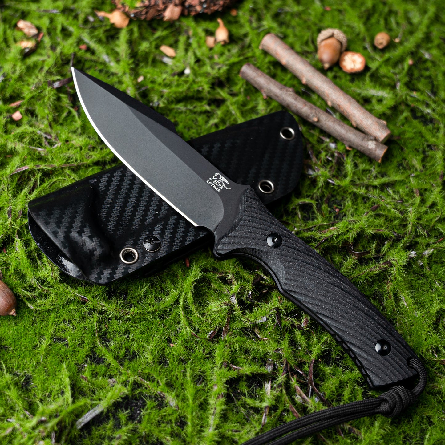 LOTHAR KA52 Survival Knife, 4.5'' D2 Blade Full Tang Fixed Blade Hunti –  LOTHAR KNIFE